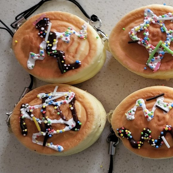Sweet dessert Pancake flapjacks squishy toy cell phone strap keychain - Picture 1 of 4